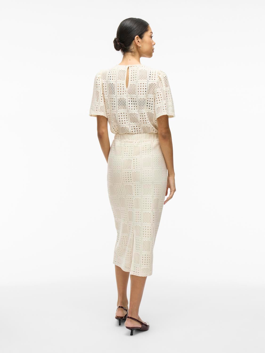 VINOVIRA Midi Skirt - Birch - VERO MODA & VILA Bergvik